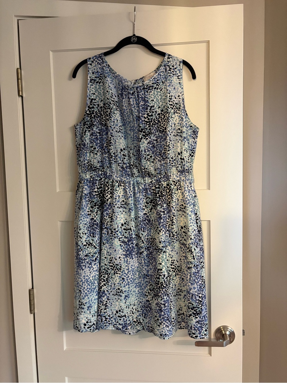 LOFT Blue Multi-Print Sleeveless Midi Dress